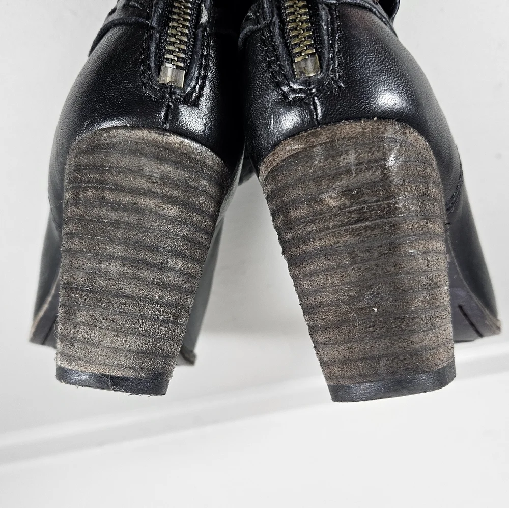 Frye Naomi Pickstitch Black Leather Ankle boots Size 7
